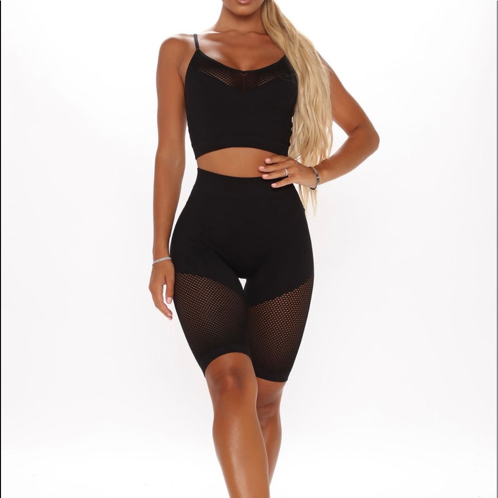 Fashion nova black biker set